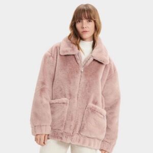 Women's Pink Faux Fur Jacket